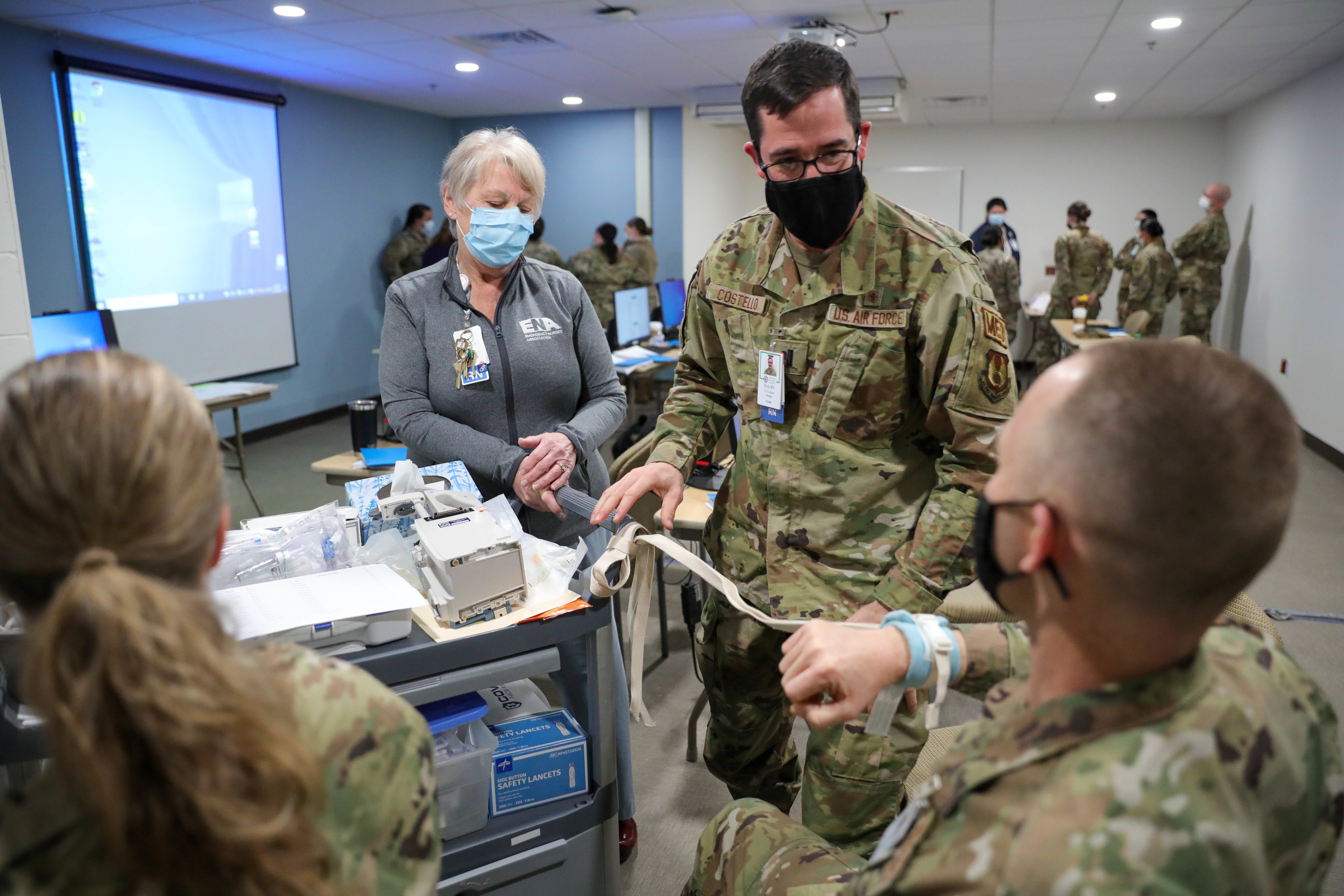 Air Force medical team comes to assist health care workers at Lawrence General Hospital in Massachusetts